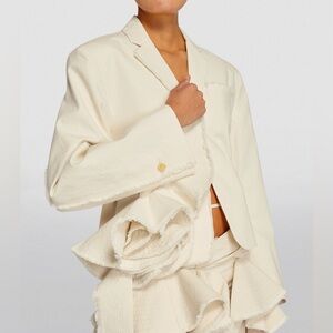 Jacquemus Off-White Blazer with Textured Layers